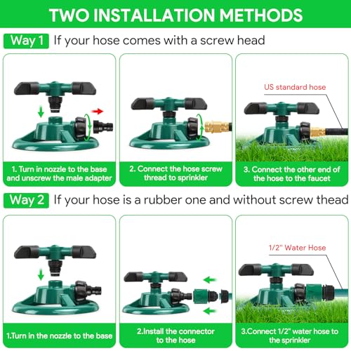 Adjustable 360-Degree Garden Sprinkler for Lawns