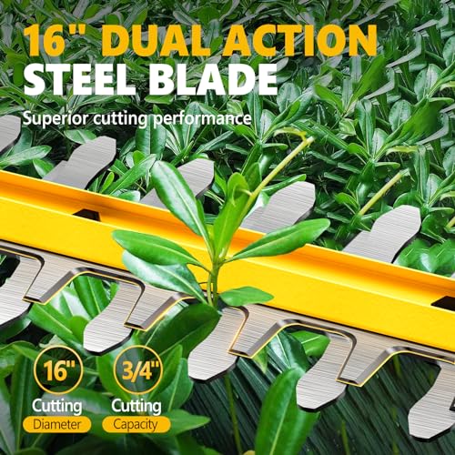 Alloyman 20V Telescoping Pole Hedge Trimmer, 2 Batteries