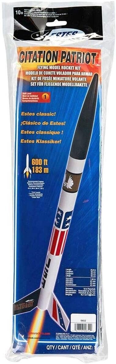 Estes Citation Patriot Model Rocket Kit - 600' High