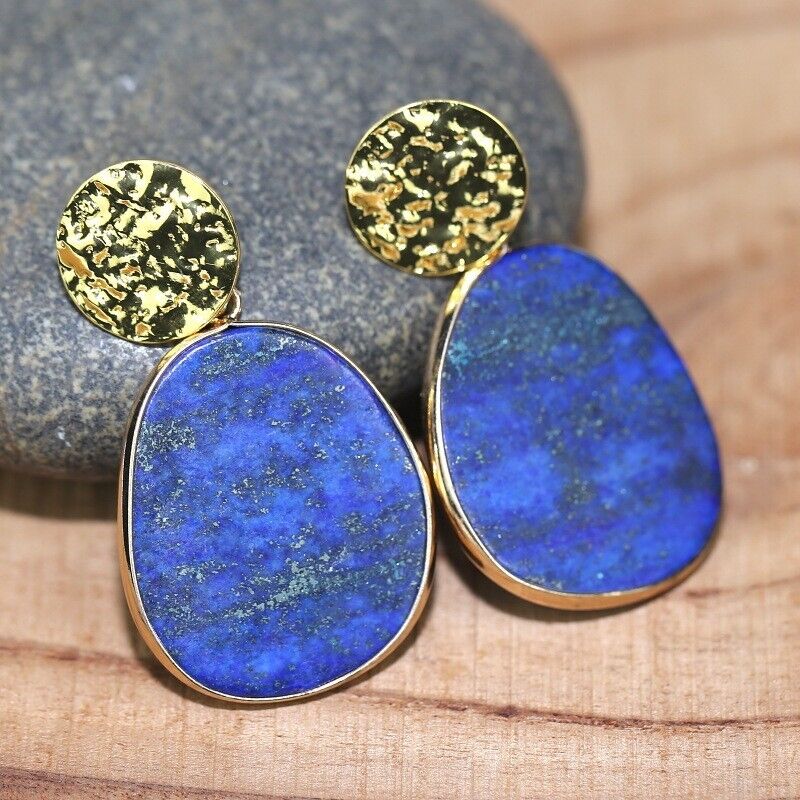 Lapis Lazuli Gemstone Women's Dangle Earrings
