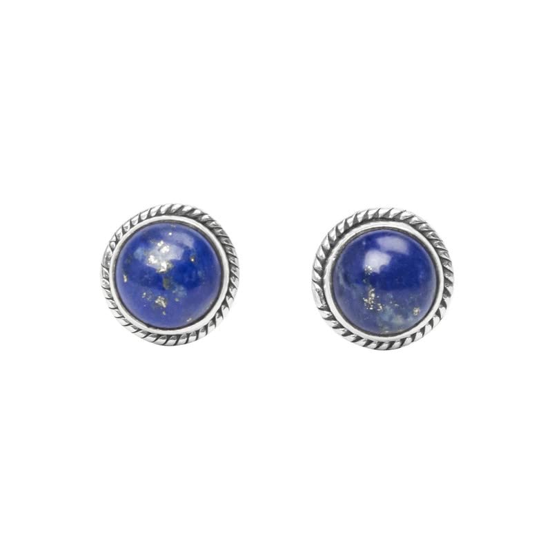 925 Sterling Silver Lapis Lazuli Stud Earrings