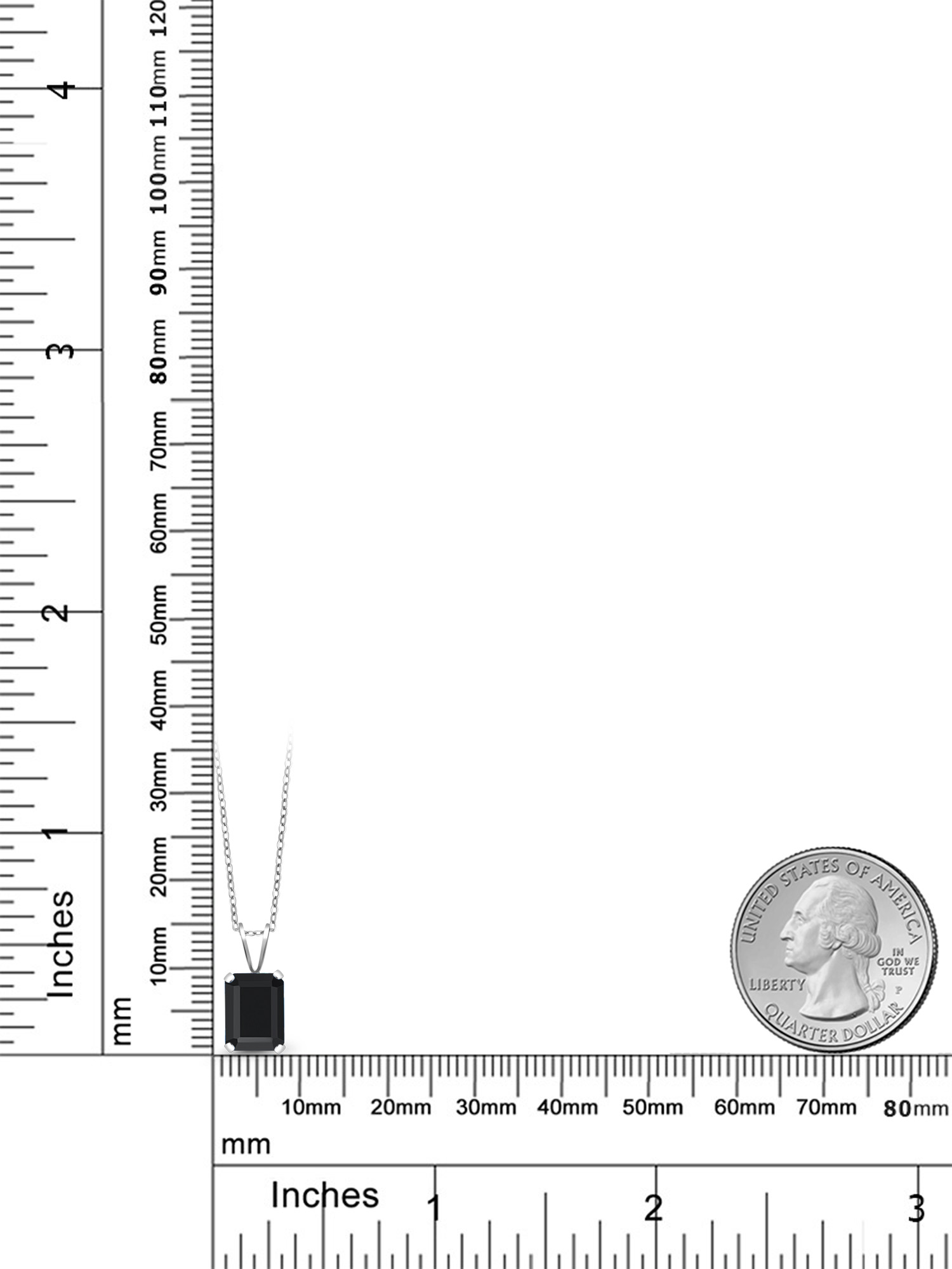 Onyx Pendant Necklace in Sterling Silver for Women