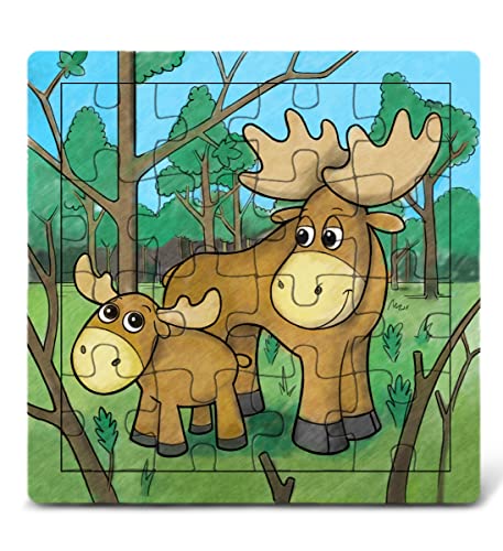 Moose Jigsaw Puzzle: Easy & Fun 20-Piece Game