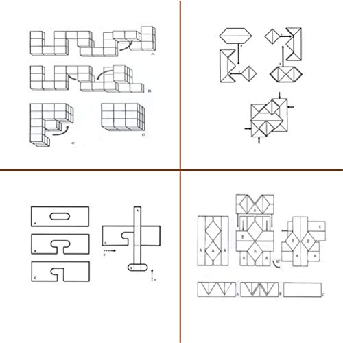 12pc Set of Bamboo 3D Metal Brain Teaser Puzzles