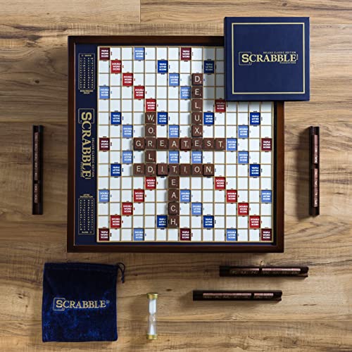 Wooden Rotating Board Scrabble Deluxe Edition