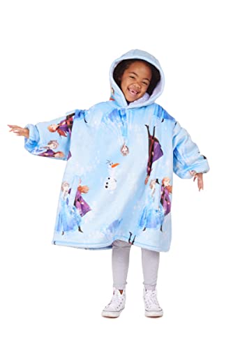 Frozen Blue Oversized Girls' Pullover Hoodie