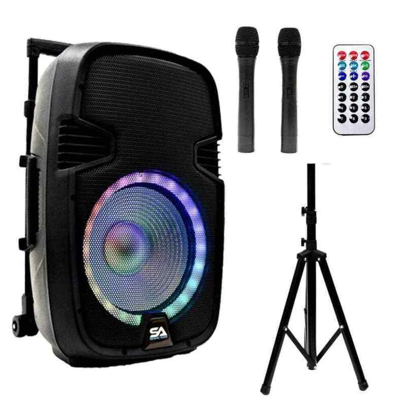 10" Bluetooth Karaoke Speaker Set with Wireless Mics