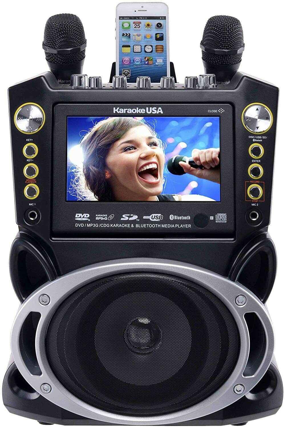 Portable Bluetooth Karaoke Machine with 2 Microphones