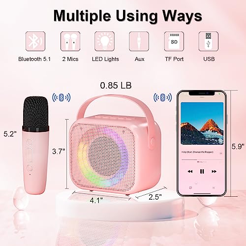 Kids' Verkstar Karaoke Machine: Portable Bluetooth Speaker, 2 Mics