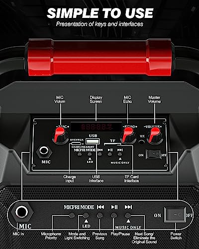 Portable Bluetooth Karaoke Machine for Adults and Kids