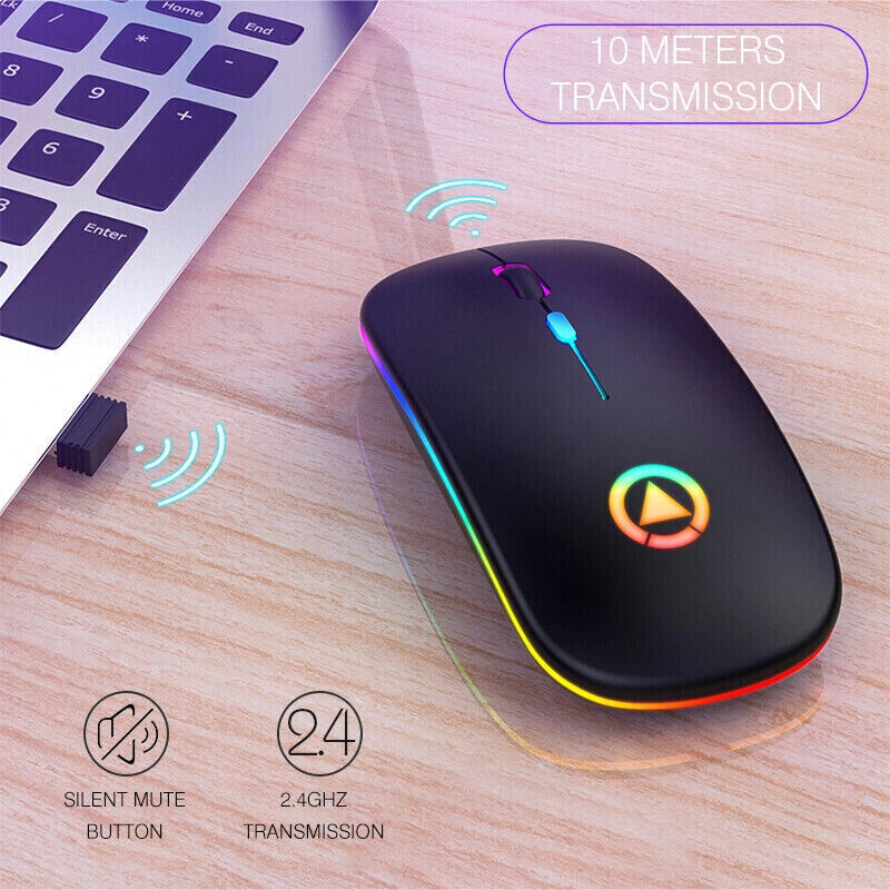 Rechargeable RGB Wireless Optical Mouse for PC/Laptop
