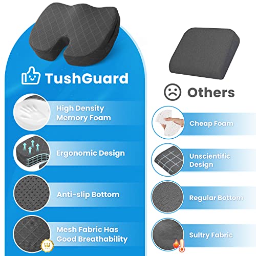 TushGuard Memory Foam Seat Cushion for Pain Relief