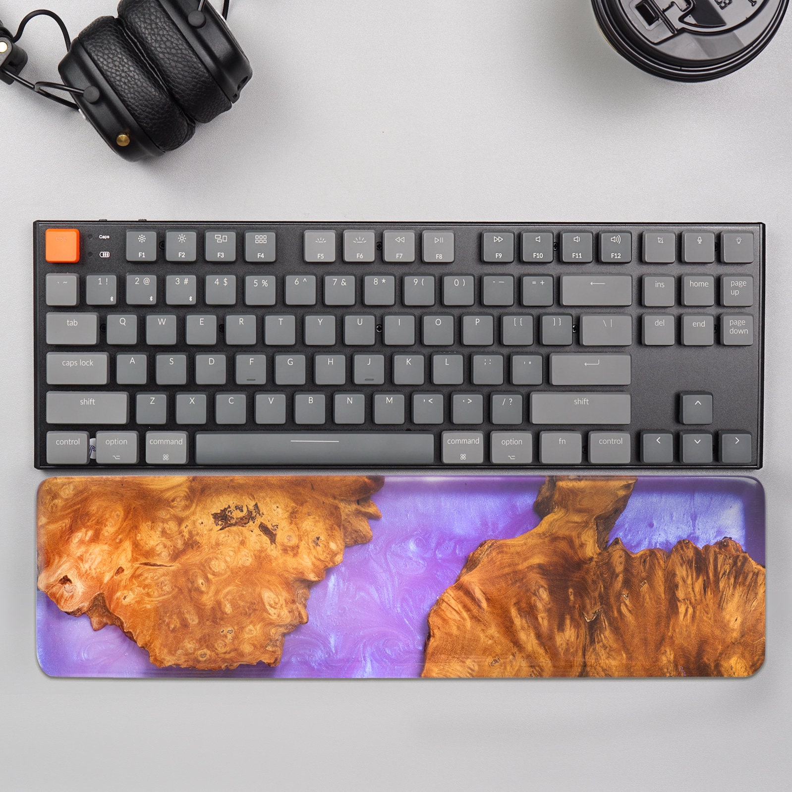 Ergonomic Wood Burl Keyboard and Mouse Wrist Rest