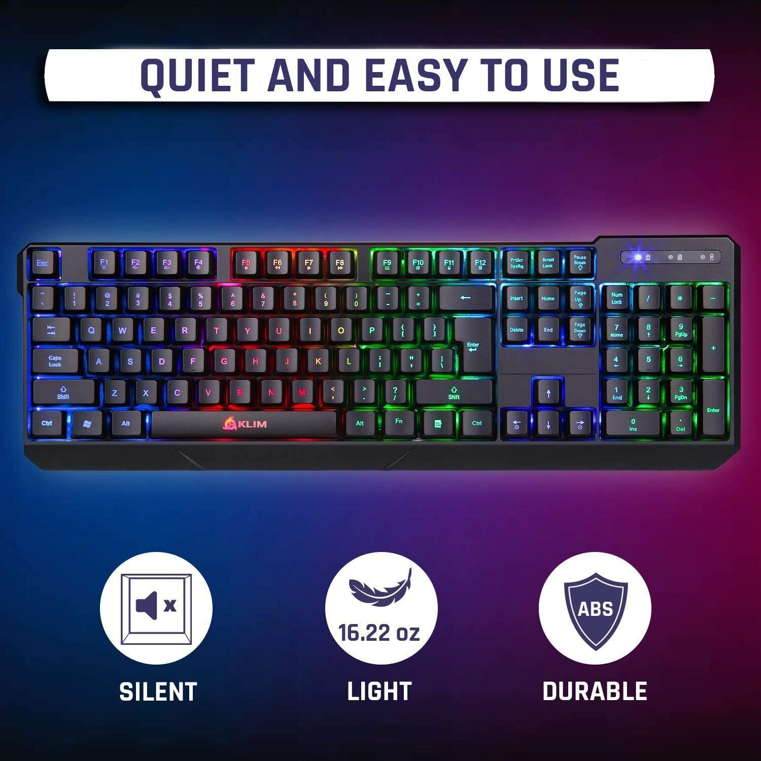 KLIM Chroma Rechargeable Wireless RGB Gaming Keyboard