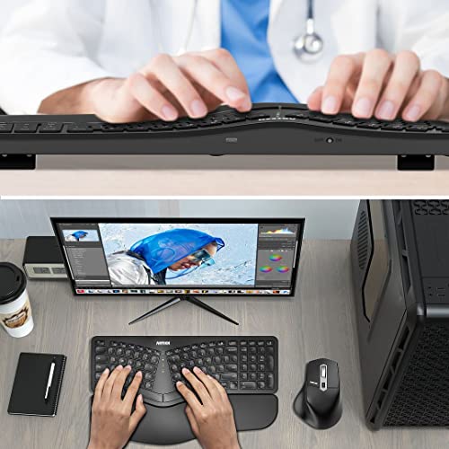 Arteck Wireless Split Ergonomic Keyboard with Wrist Rest