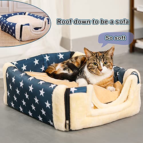 Portable 2-in-1 Cozy Cat Igloo Bed