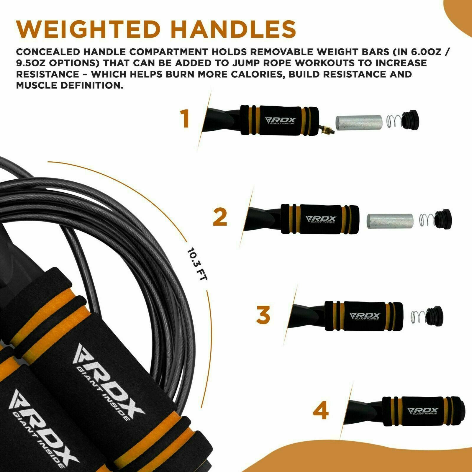 RDX MMA Weighted Jump Rope for Fitness