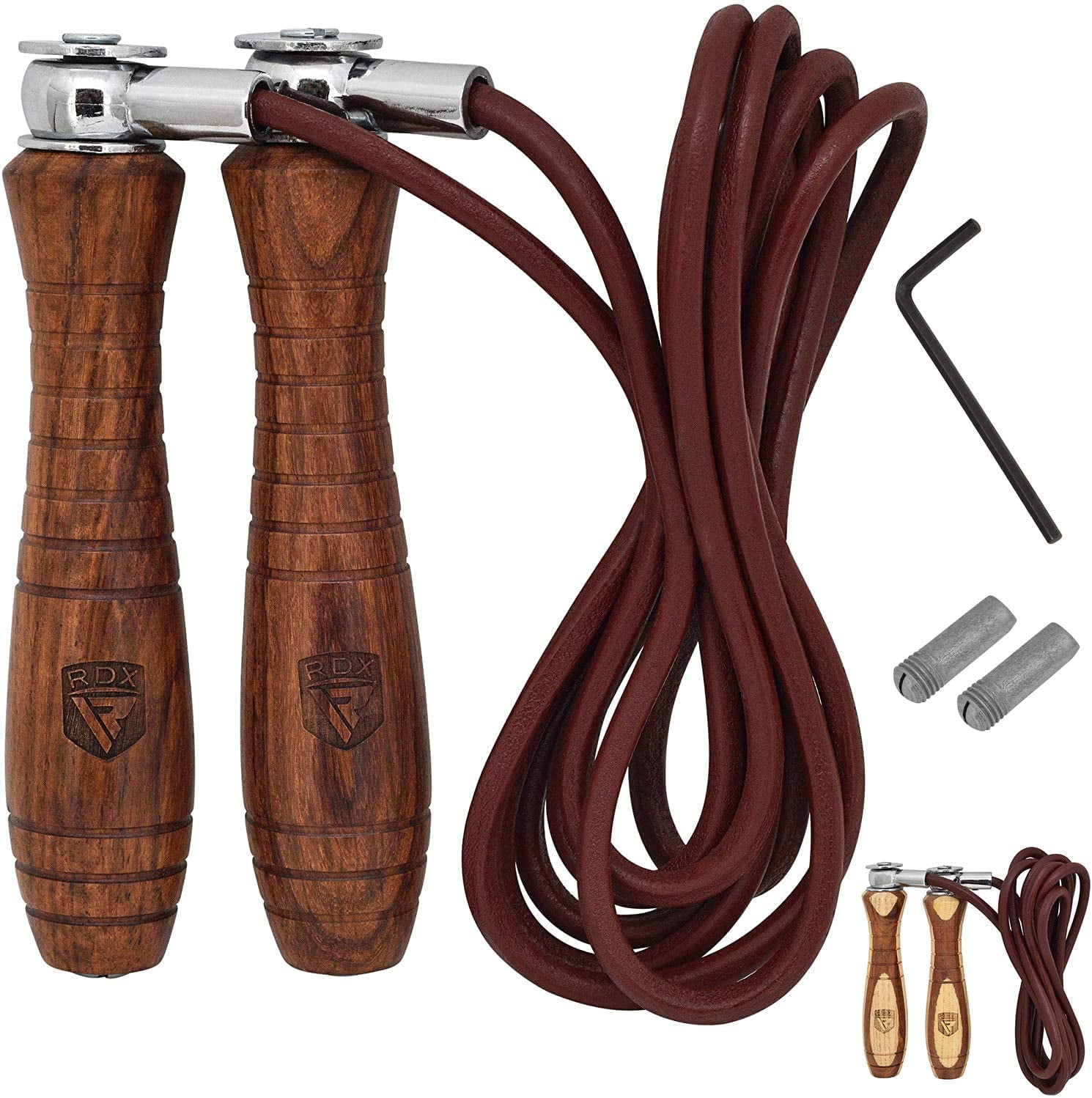 RDX Adjustable Leather Weighted Jump Rope