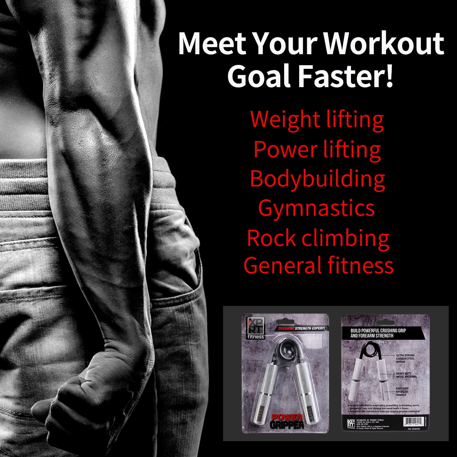 XPRT Fitness Power Gripper Set - 3 Resistance Levels