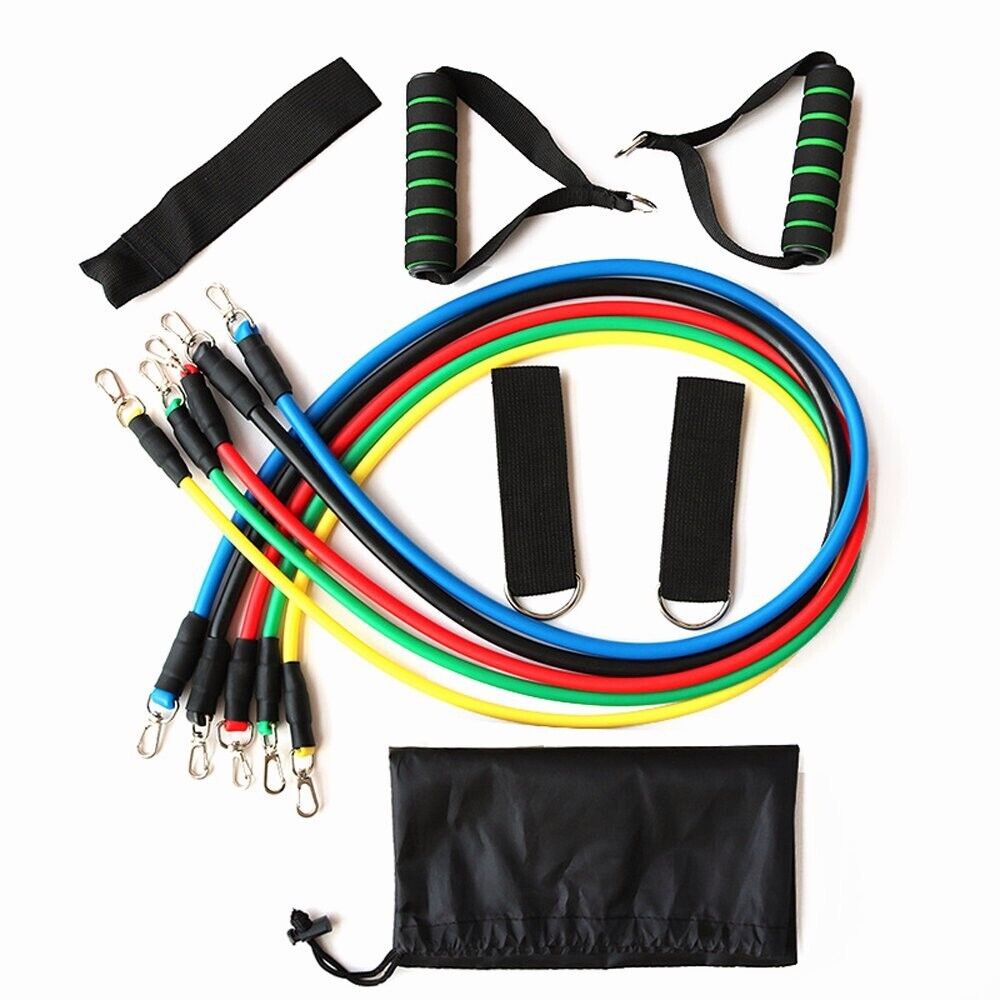 11 Piece Resistance Band Set for Home Workouts