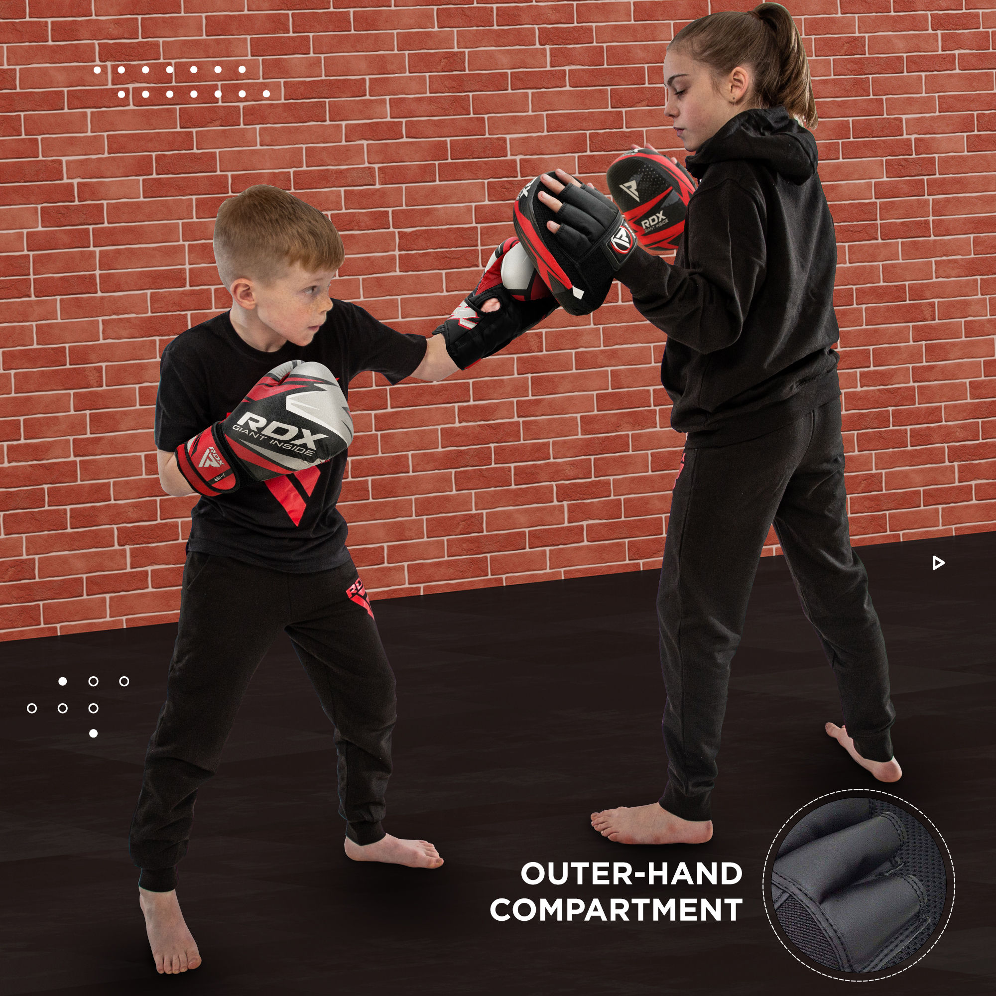 RDX Junior Maya Hide Boxing Set: Pads & Gloves