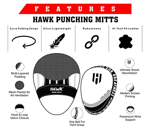 All-Black Leather Punching Mitts for Boxing & Martial Arts