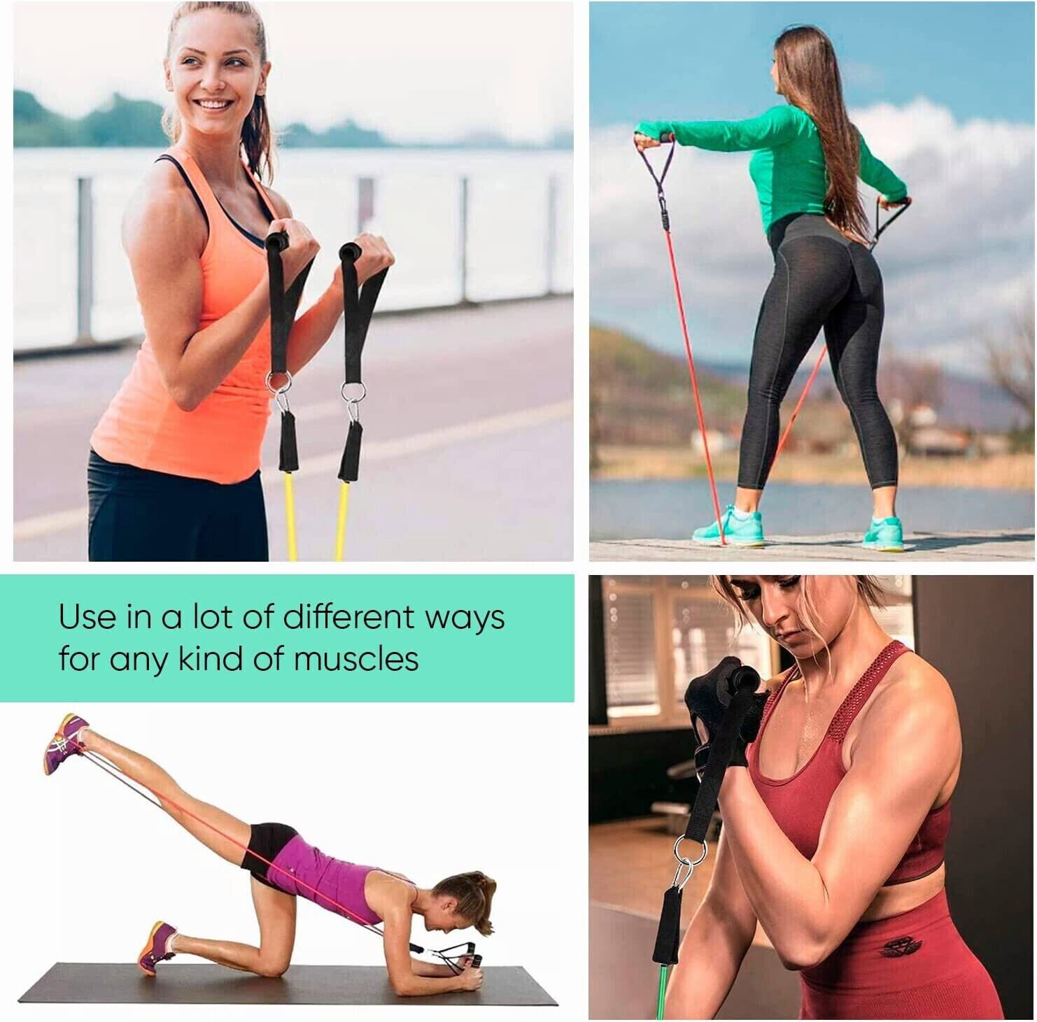 11-Piece Resistance Band Set for Yoga and Fitness