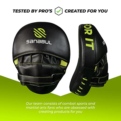 Sanabul Punching Mitts - Black/Green - Essential