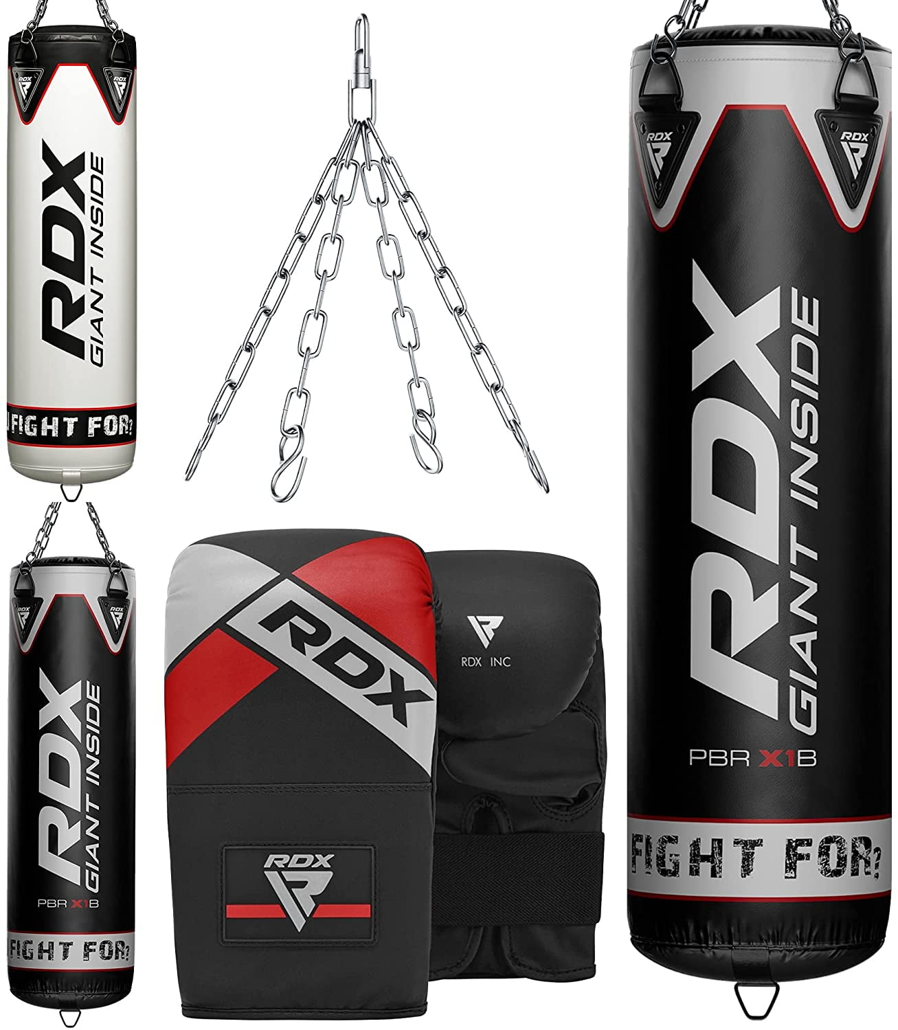 RDX Heavy Bag with Gloves and Hanging Chain, 4FT/5FT