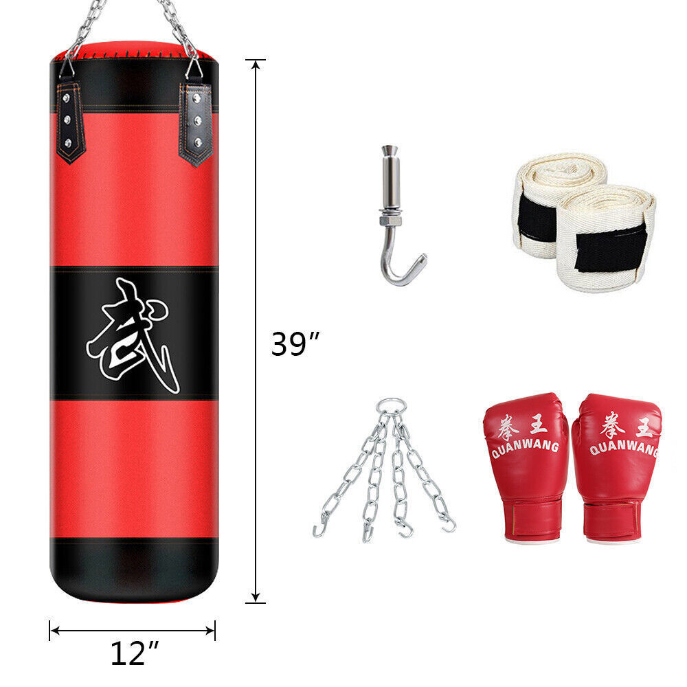 Boxing Punching Bag with Training Gloves - MMA/Kickboxing