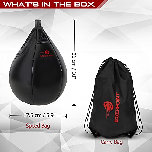 Quality Leather Boxing Speed Bag Set with Carry Bag
