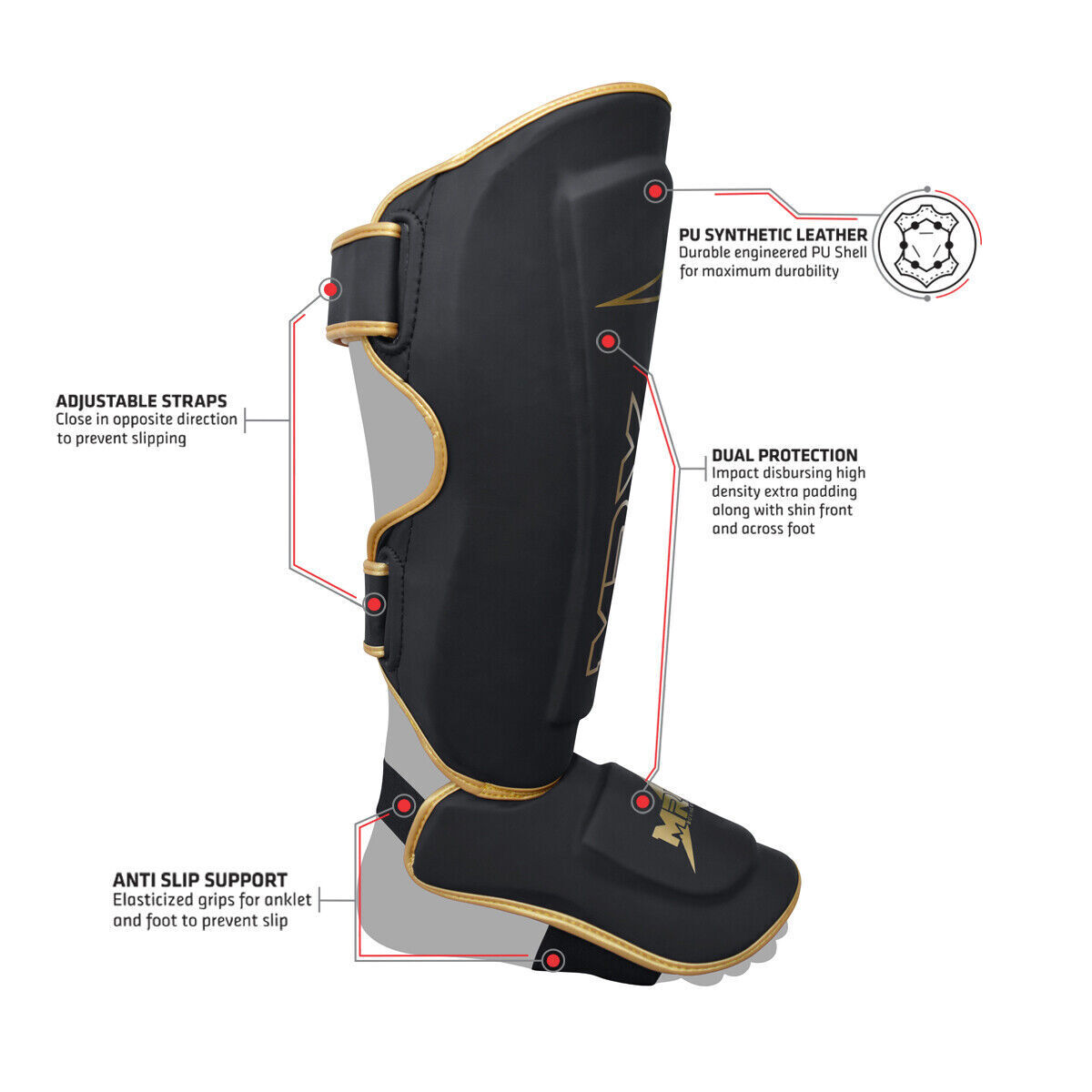 Kickboxing Shin Guards - MMA Muay Thai Foot Pads