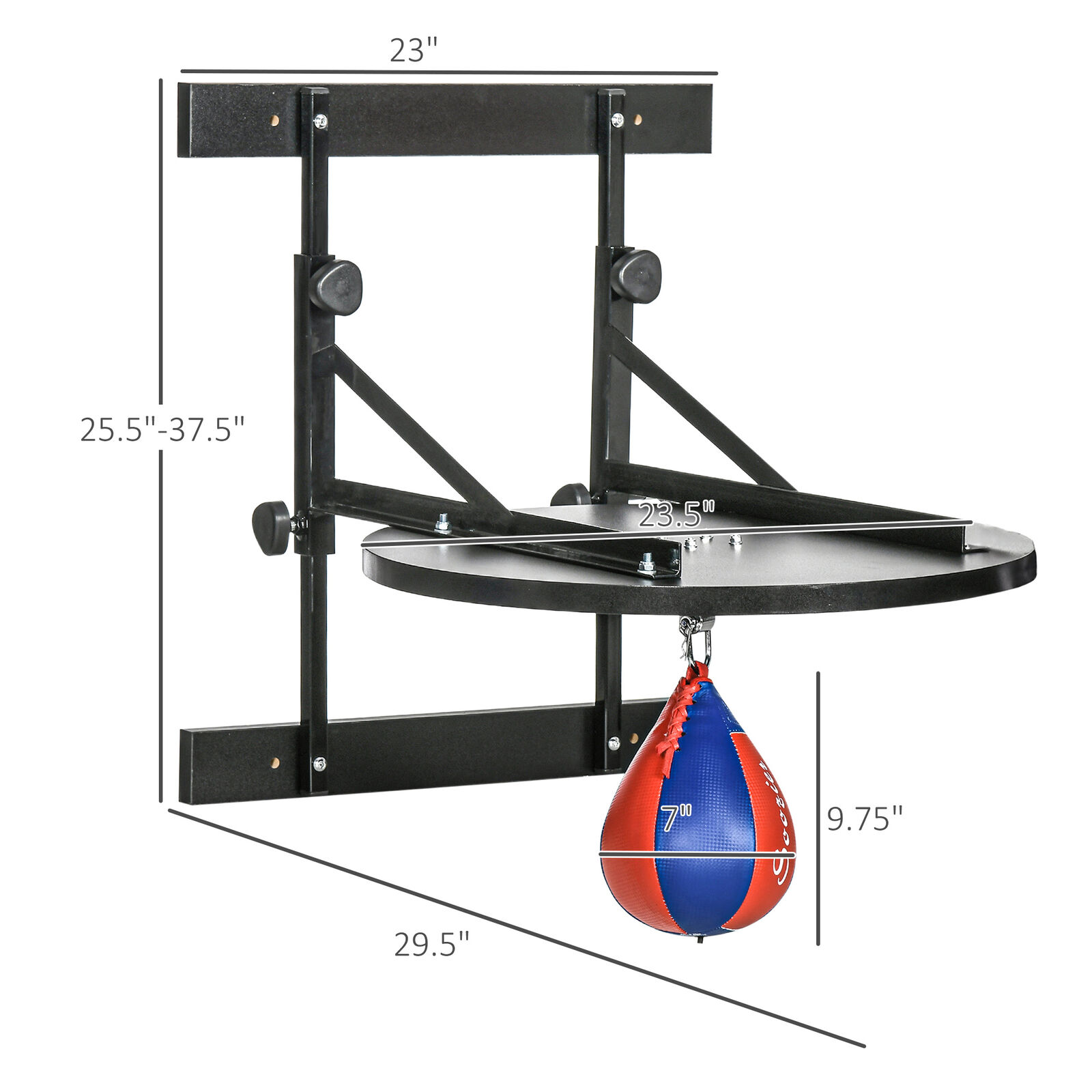 Height Adjustable Wall Mounted Speed Bag Platform