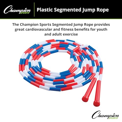 Classic Plastic Segmented Beaded Jump Ropes - Red/White/Blue