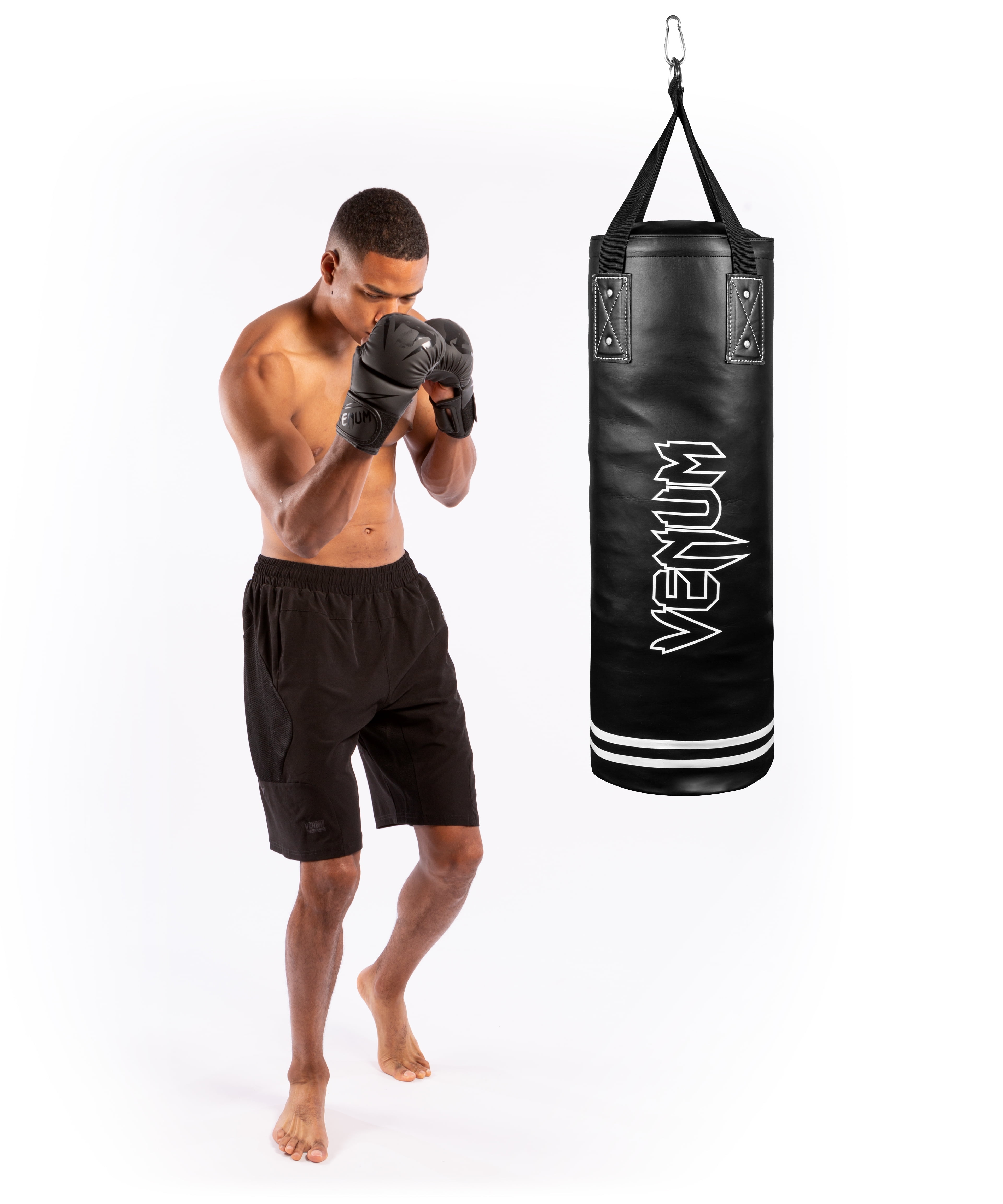Venum Classic Punching Bag - 70 lb - Black/White