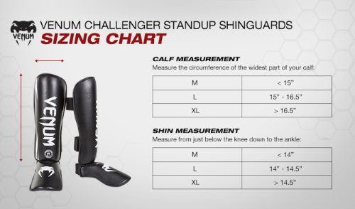Black Venum Challenger Standup Shinguards (Large)