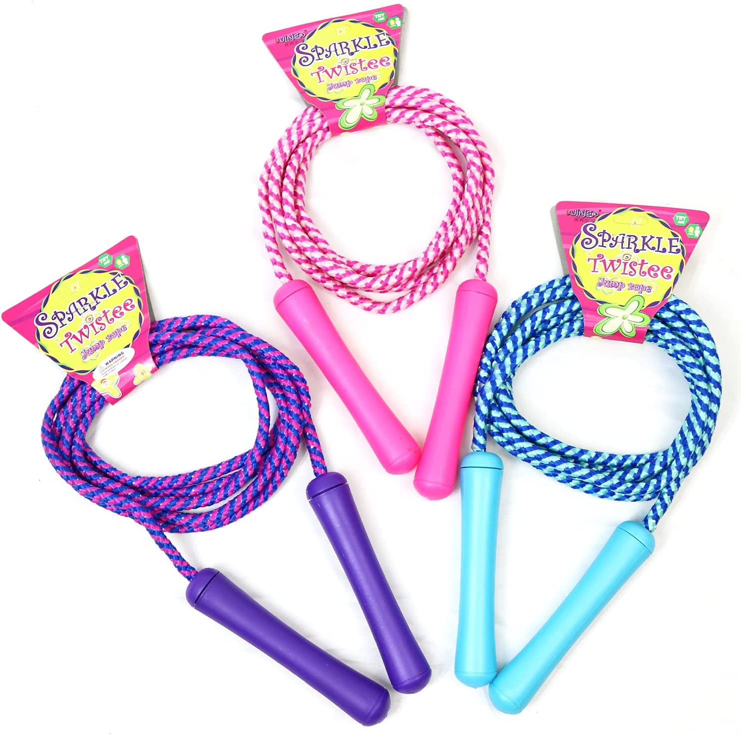 Colorful Adjustable Jump Rope for Kids and Teens (3 Packs)