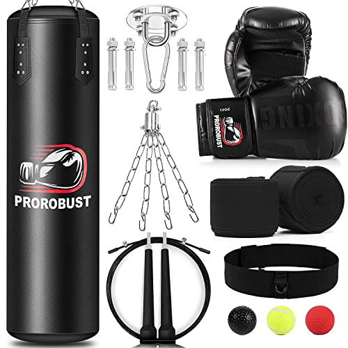 4ft Prorobust Punching Bag Set with 12OZ Gloves