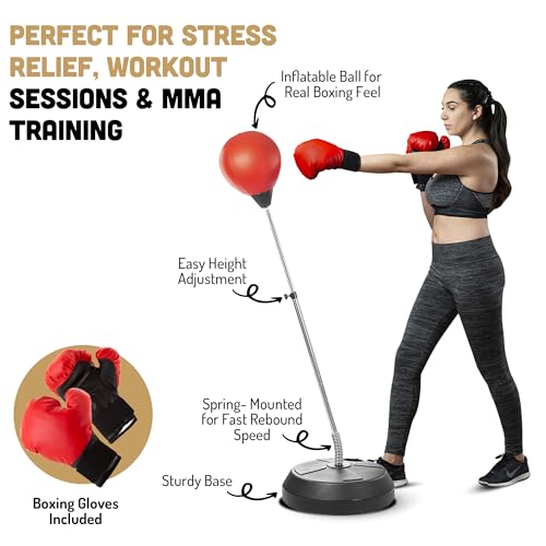 Height Adjustable Punching Bag with Stand - Boxing Equipment