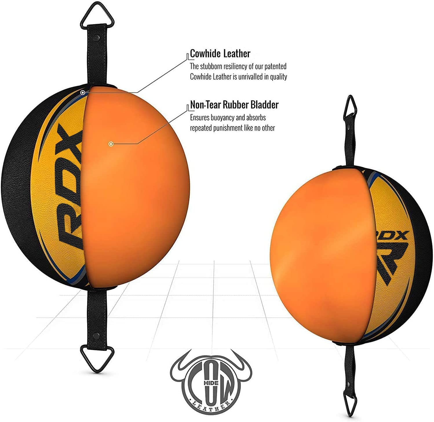 RDX Boxing Speed Ball Platform Adult, Double End Ball - Yellow