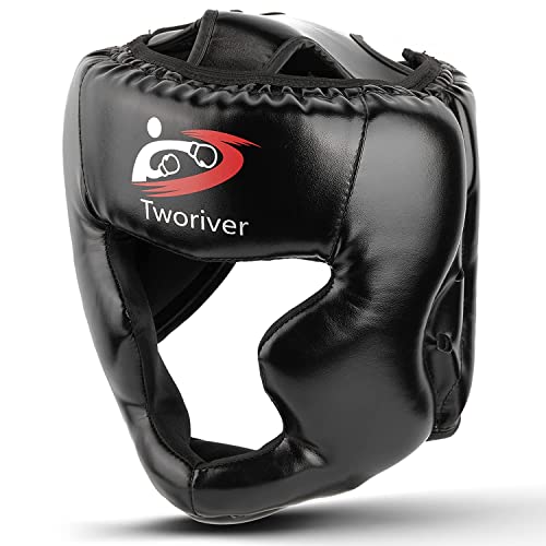 SANJOIN Safety Head Guard - All Ages Boxing Headgear (Black)