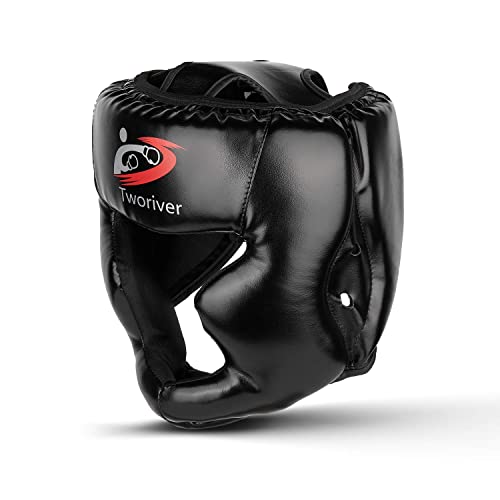 SANJOIN Safety Head Guard - All Ages Boxing Headgear (Black)