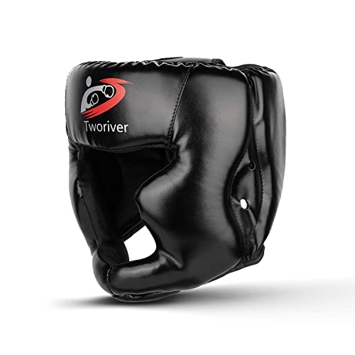SANJOIN Safety Head Guard - All Ages Boxing Headgear (Black)