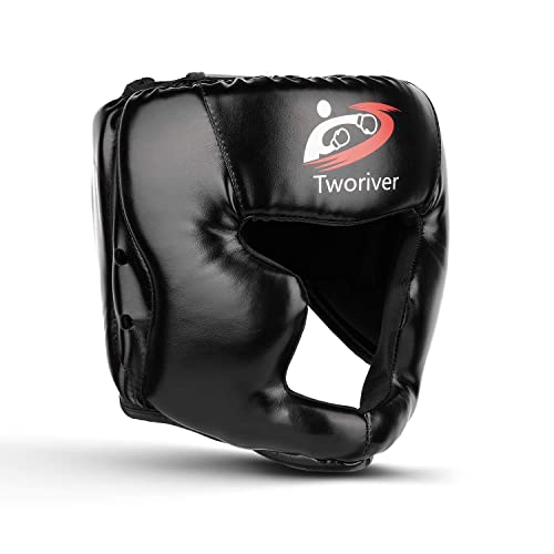 SANJOIN Safety Head Guard - All Ages Boxing Headgear (Black)