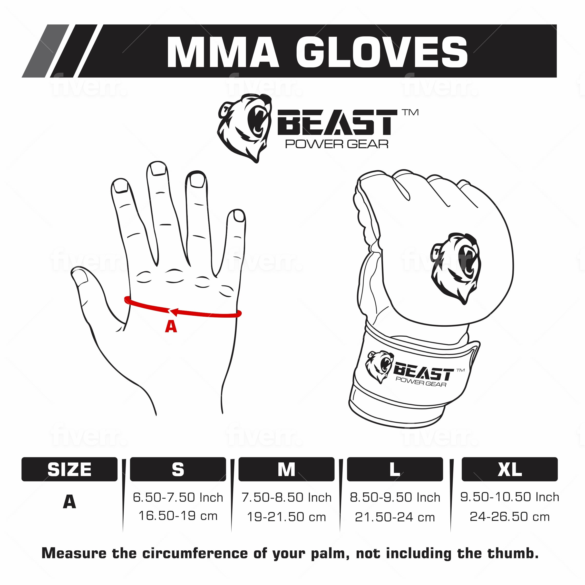 Beastpowergear Open Palms MMA Gloves+ Kickboxing Gloves