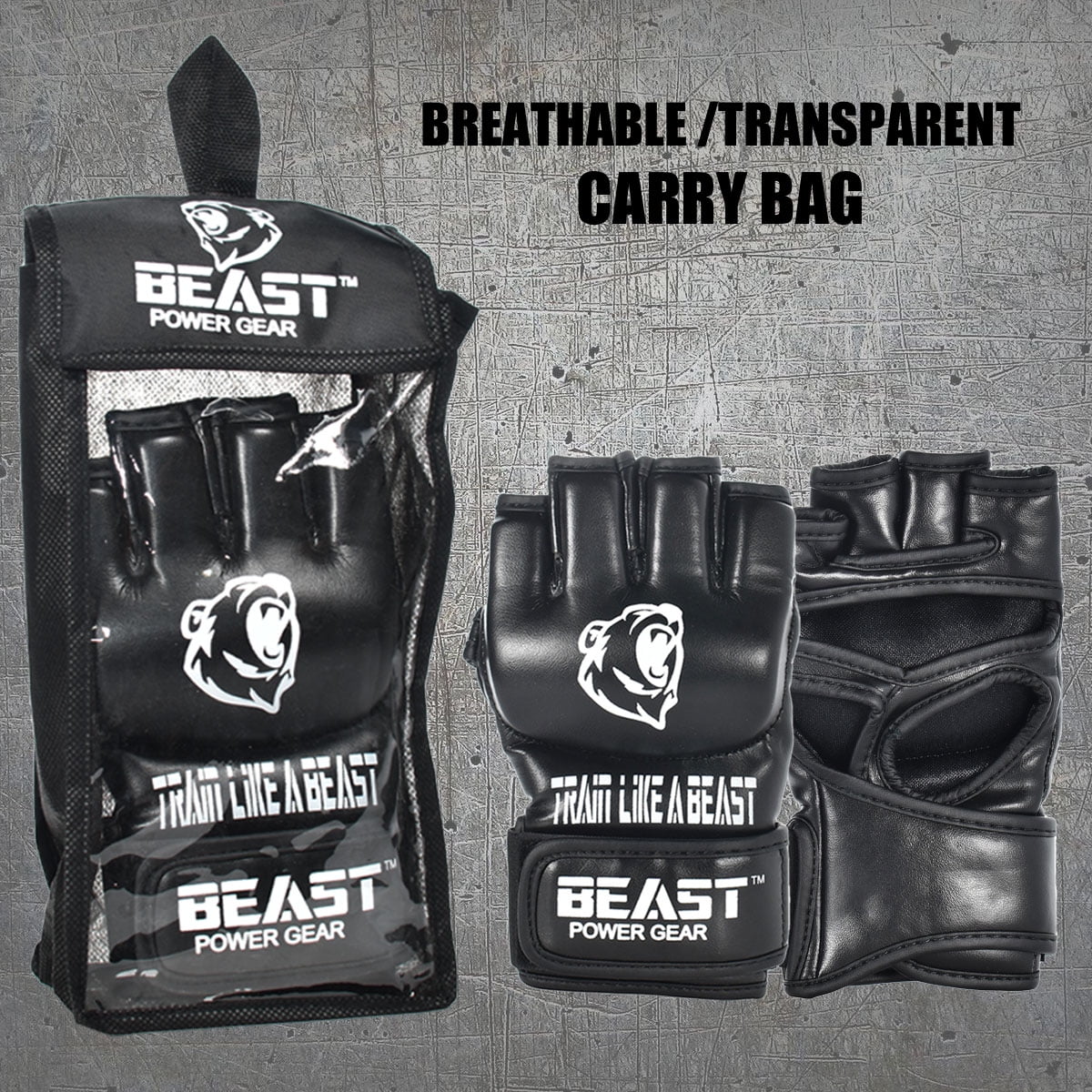Beastpowergear Open Palms MMA Gloves+ Kickboxing Gloves
