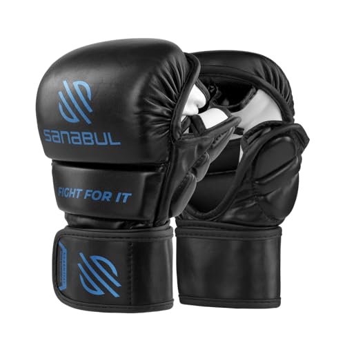 Sanabul MMA Hybrid Kickboxing Gloves - Black/Blue