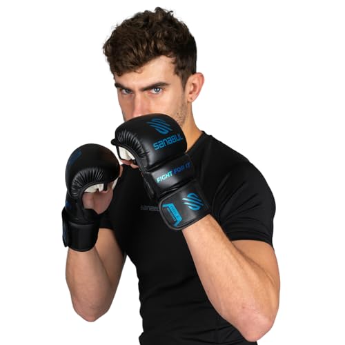 Sanabul MMA Hybrid Kickboxing Gloves - Black/Blue