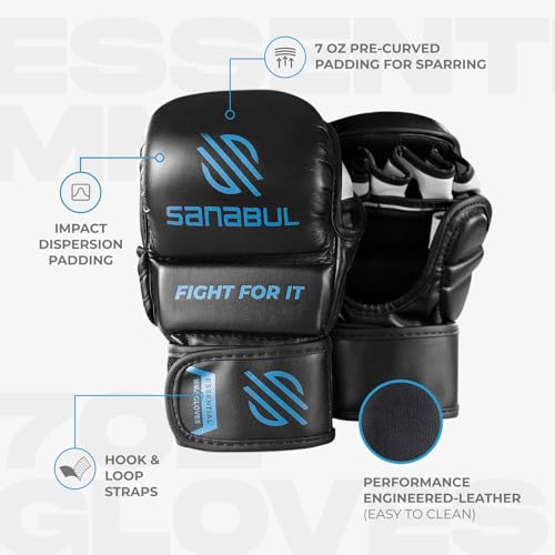 Sanabul MMA Hybrid Kickboxing Gloves - Black/Blue