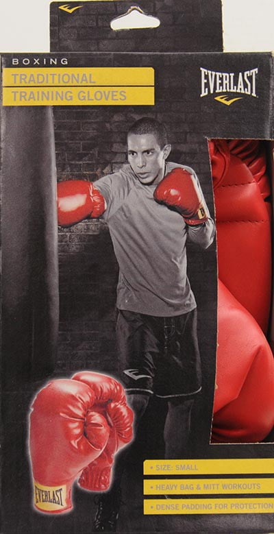 Laceless Boxing Training Gloves, Kids, Red, 9 oz